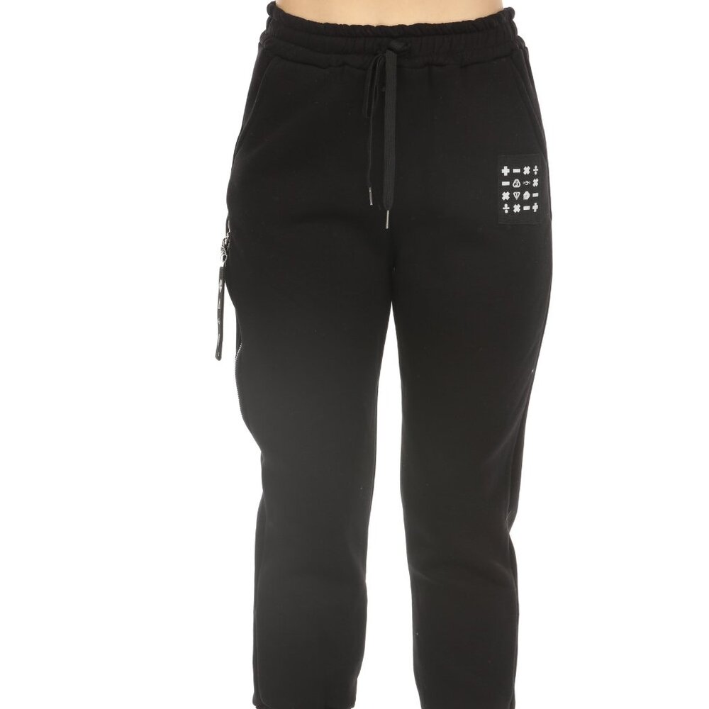 Black Warm Classy zipper style pockets pant